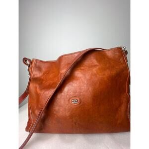 Conte Di Cavour Italy Brown Leather
Shoulder Bag